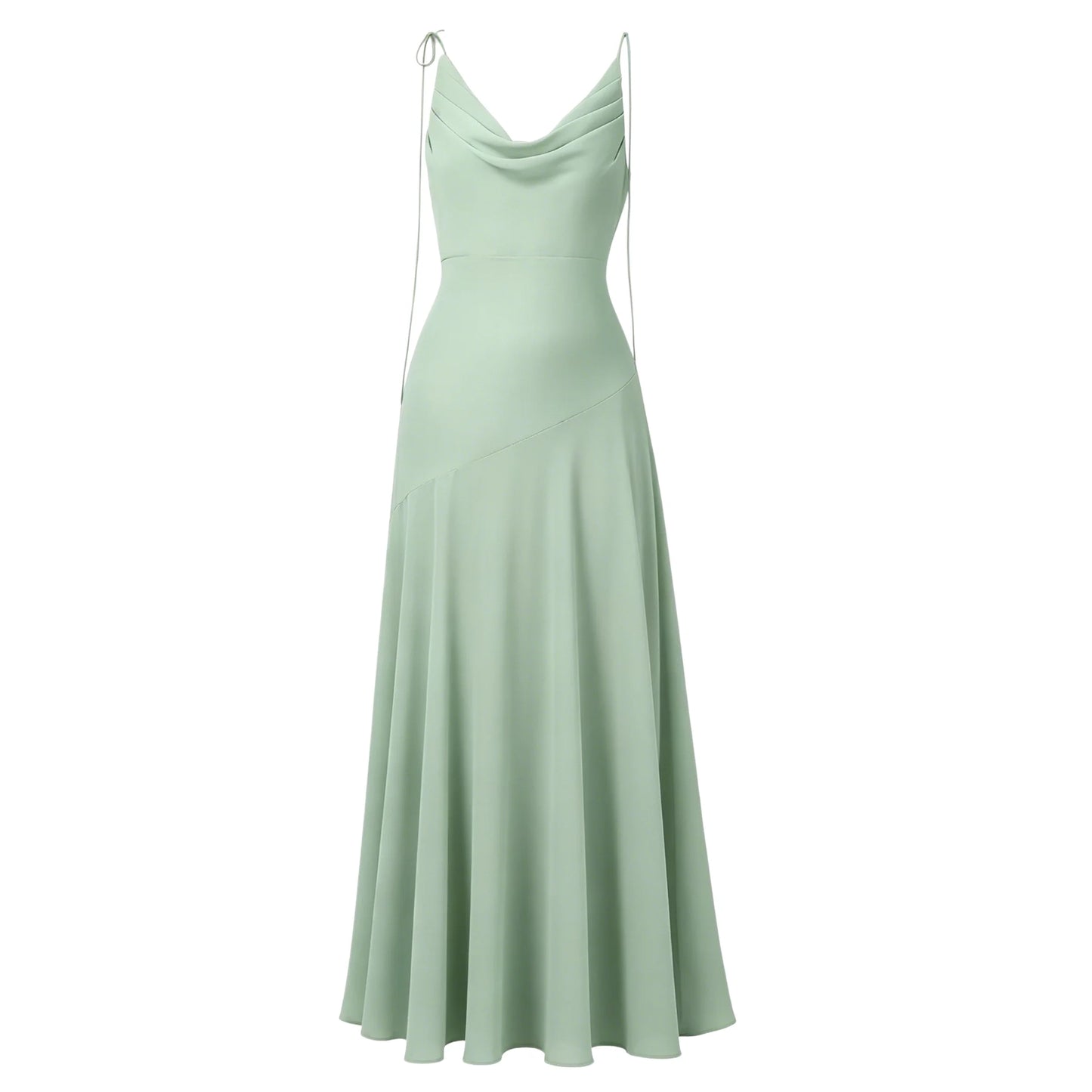 Chiffon A-Line Skirt Bridesmaid Dresses for Women Sleeveless V-Neck Tie-Strap Long Pleated Corset Wedding Guest Dress